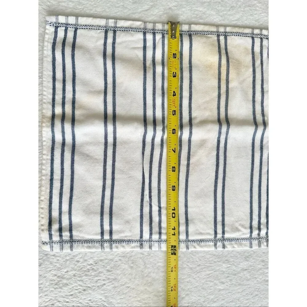 KASSASPA - by Kassatex - 100% cotton white and blue striped square towel 12 x 12
